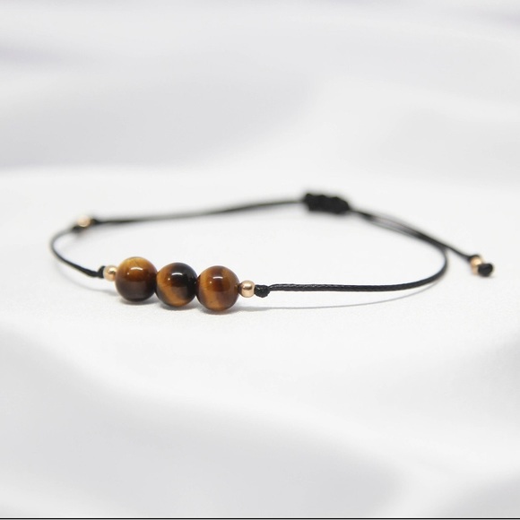 Tigers Eye Bracelet Unisex cord Adjustable - Picture 2 of 3